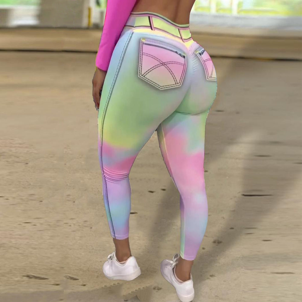 Imitation Denim Yoga Pants