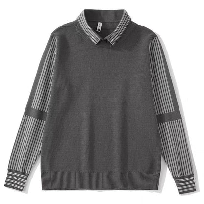 Fake Two Pieces Sweaters Men's Base Knitting
