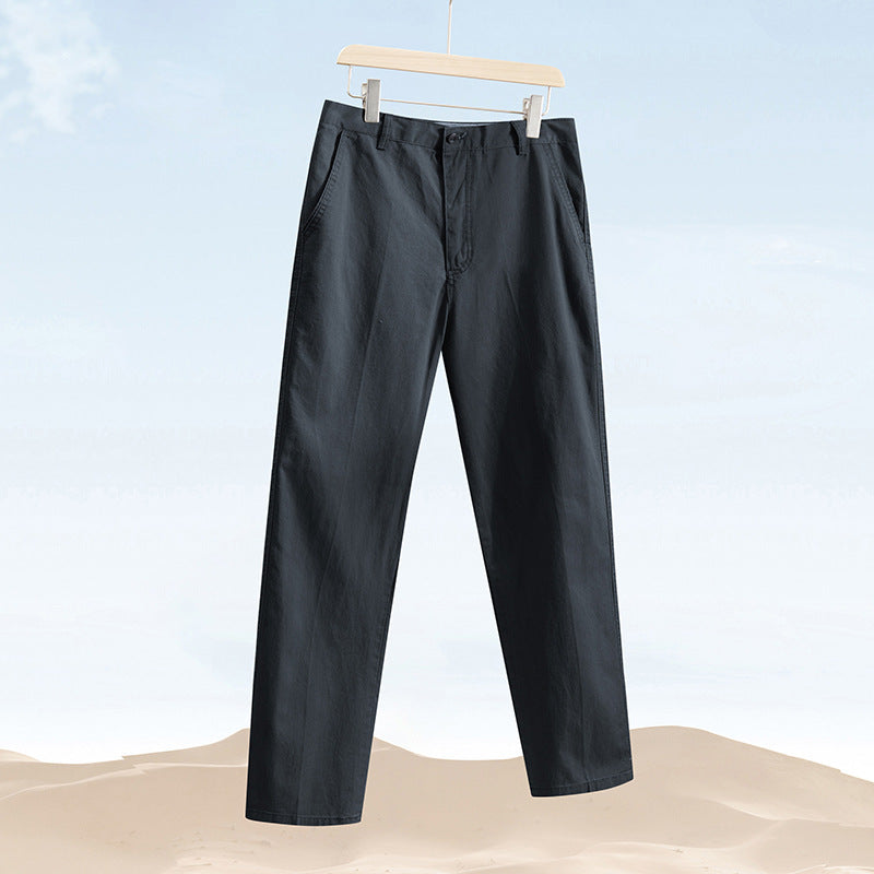 Men's Loose Fit Straight Leg Casual Trousers - Comfortable Daily Wear Pants for Men