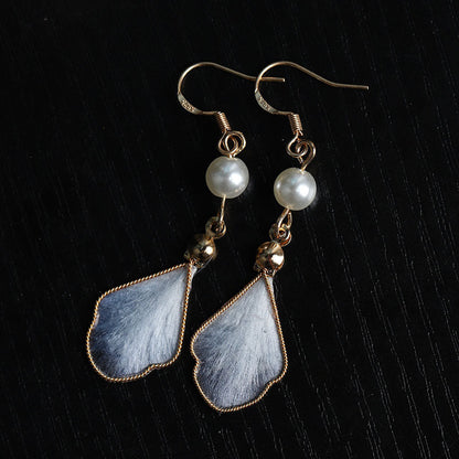 Handmade Intangible Cultural Heritage Silk-Thread Velvet Flower Earrings