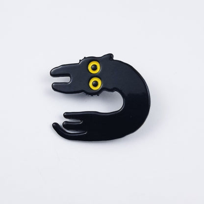 Black Catstyle Brooch, Versatile And Niche, Made Of Alloy For Clothing