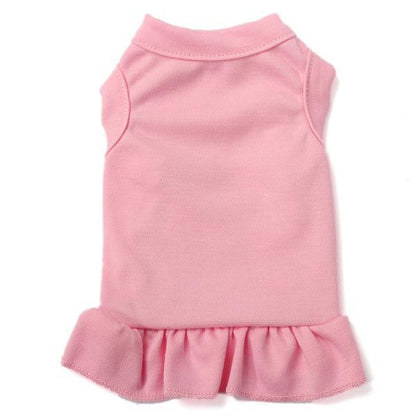 Solid Color Cotton Ruffle Dress Pet Clothes