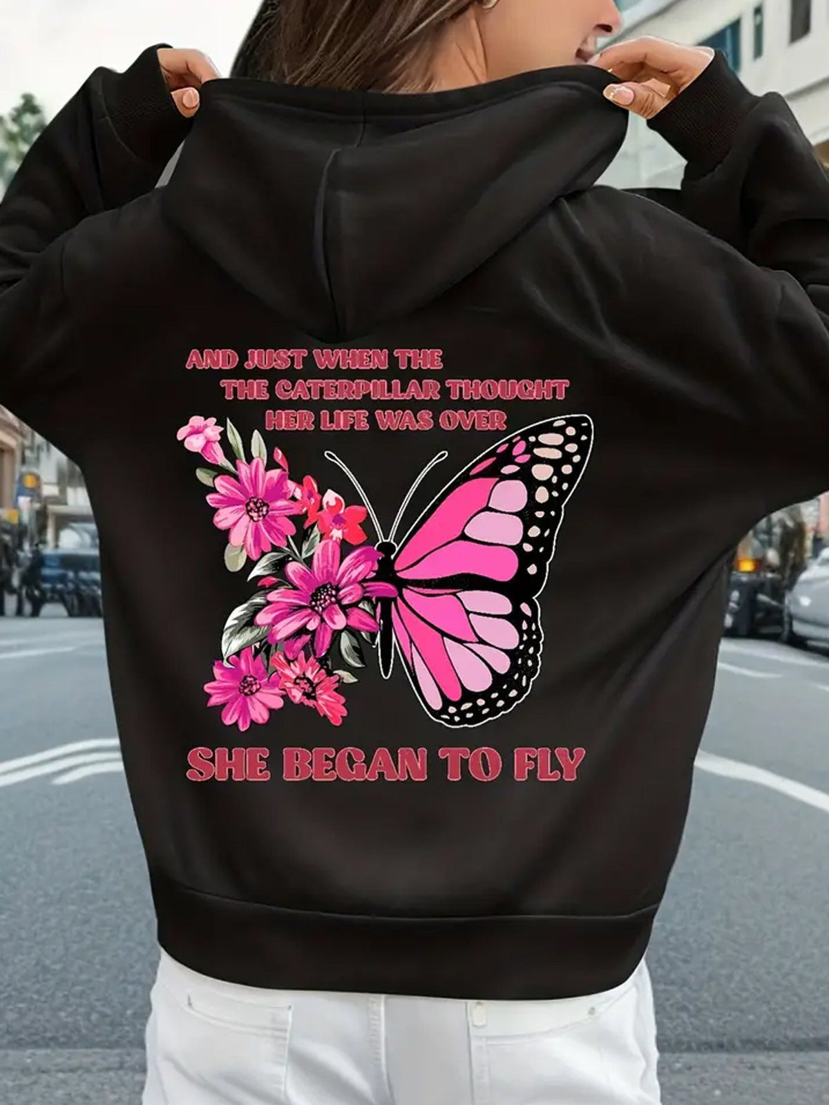 Stylish Womens Warm Hooded Sweatshirt For Spring And Autumn