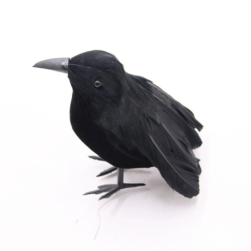 Halloween Party Black Simulation Feather Crow Decorations