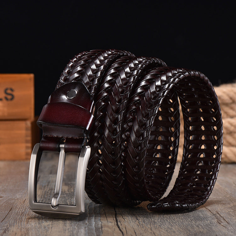 Handwoven Vintage Leather Belt For Men