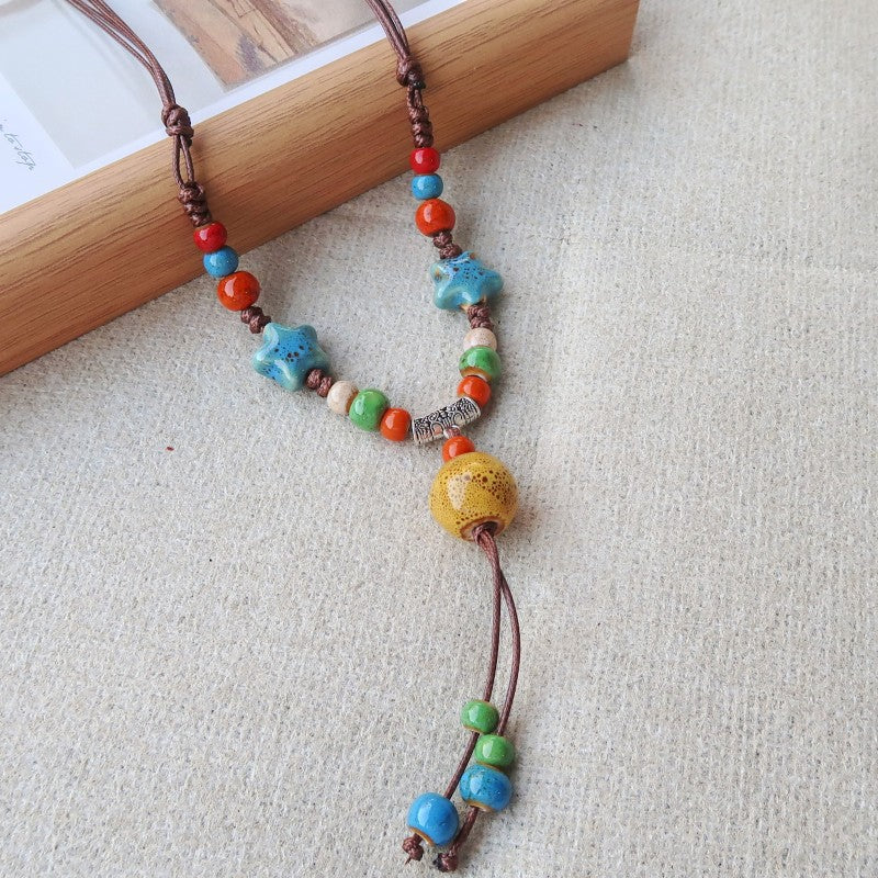 Vintage Ethnic-Style Ceramic Necklace For Women