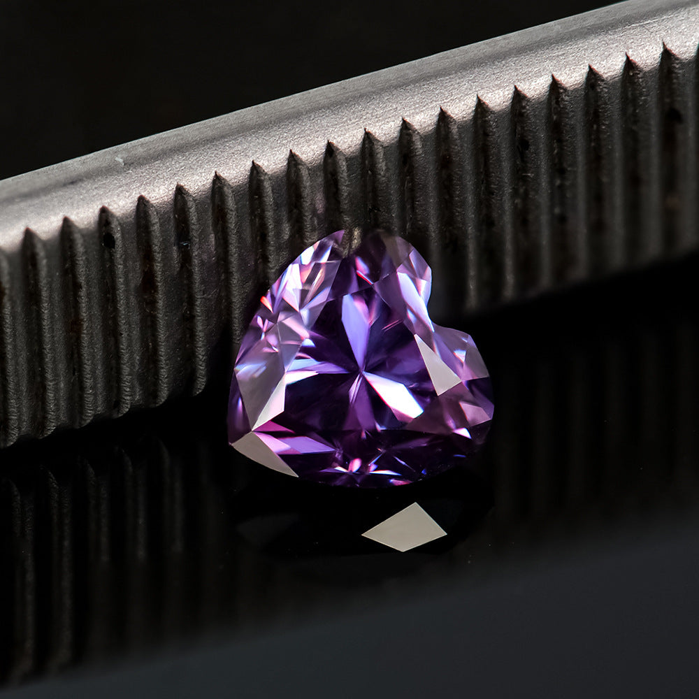 Colorful Moissanite Heart-shaped Stone Lemon