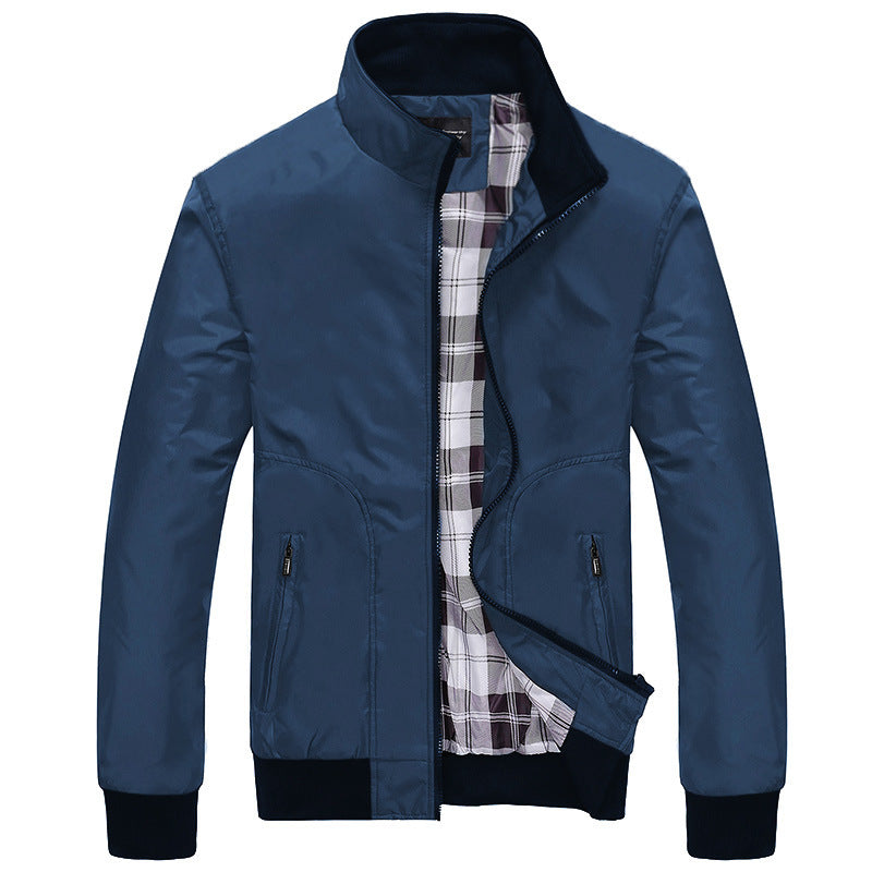 Korean-style Casual Mens Coat With A Stand-up Collar