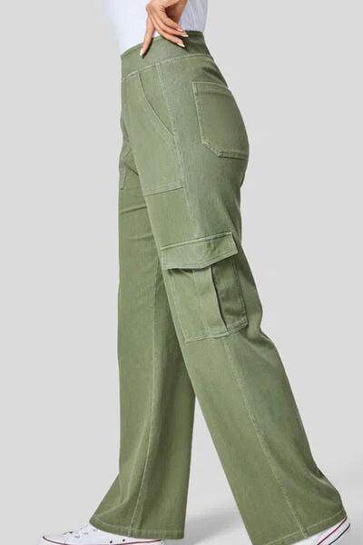High Waist Straight Leg Cargo Jeans for Modern Style