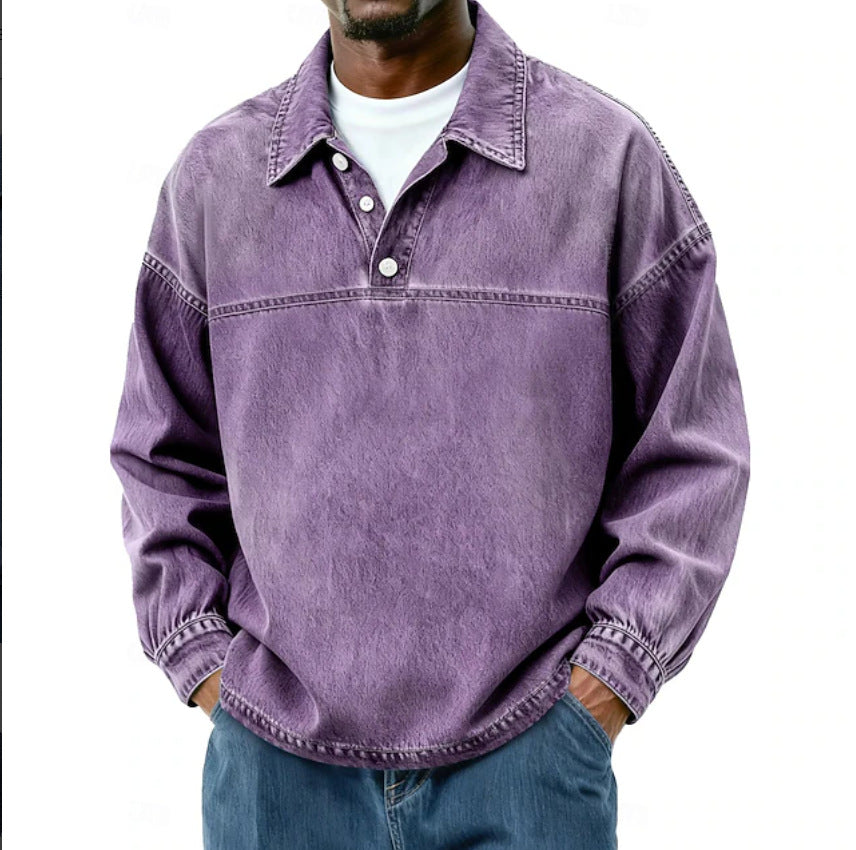 Men's Solid-Color Casual Long-Sleeve Top