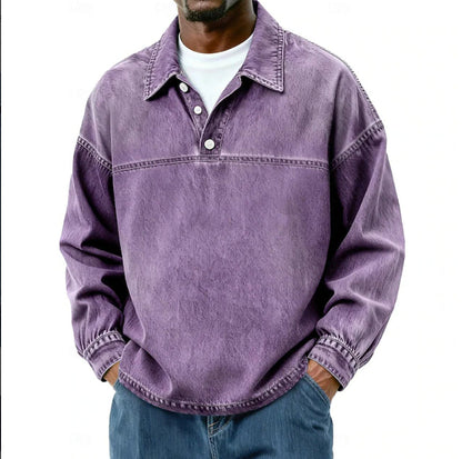 Men's Solid-Color Casual Long-Sleeve Top
