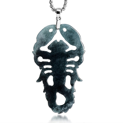 Jadeite Scorpion Pendant With S925 Silver Setting
