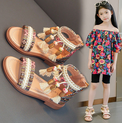 Summer Ethnic Style Retro Children's Roman Sandals