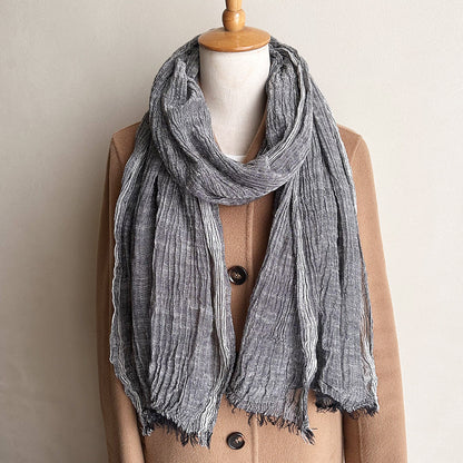 Long Jacquard Patchwork Scarf Decorative Cotton