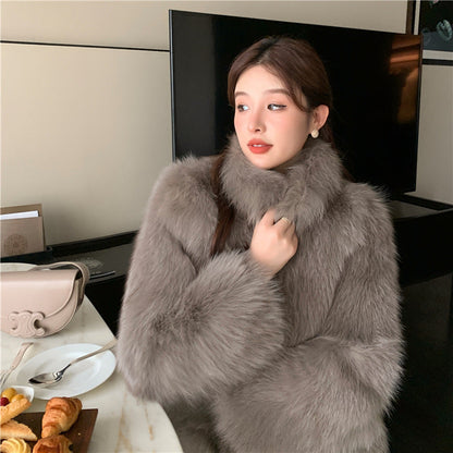 Fashion Fur Integrated Long Sleeve Women