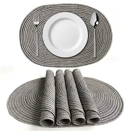 4-Pack: Cotton Oval Dining Mat