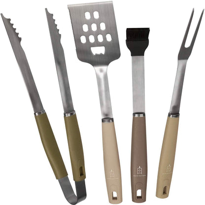 4-Piece: Den Haven Stainless Steel BBQ Accessory Grill Tool Set