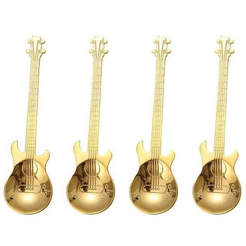 4-Piece: Guitar-Shaped Spoon Set