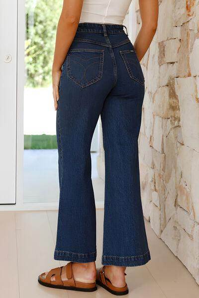 High Waist Bootcut Jeans with Pockets for Stylish Comfort