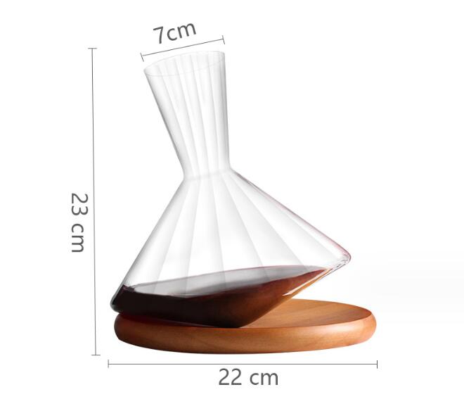 Premium Red Wine Carafe Tumbler Wine Dispenser Decanter with Wood Tray