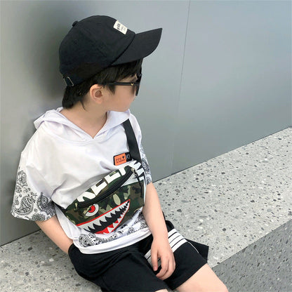Little Shark Children's Handsome Fashion Trending Chest Bag