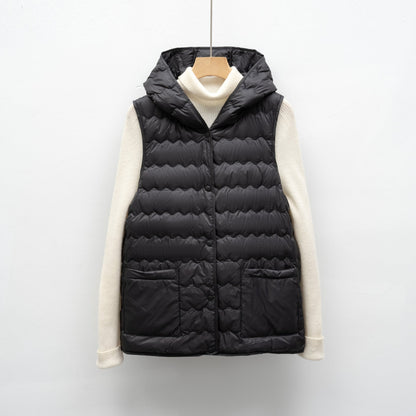 New National Standard Hooded Women's Vest For Autumn And Winter