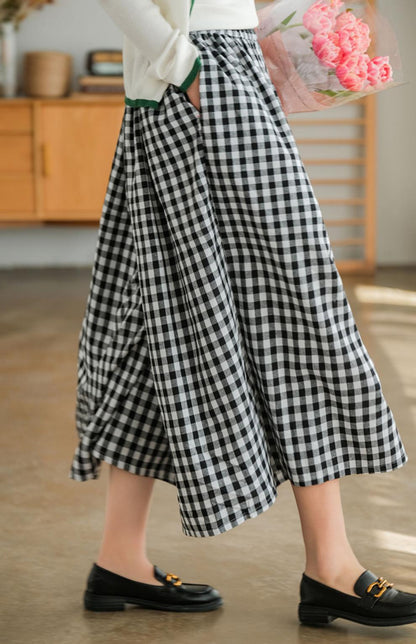 Plus Size Cotton Linen Culottes