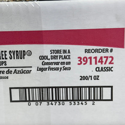 ZA@ HOUSE (200 PACK) Sugar Free Syrup Cups 1oz (New)