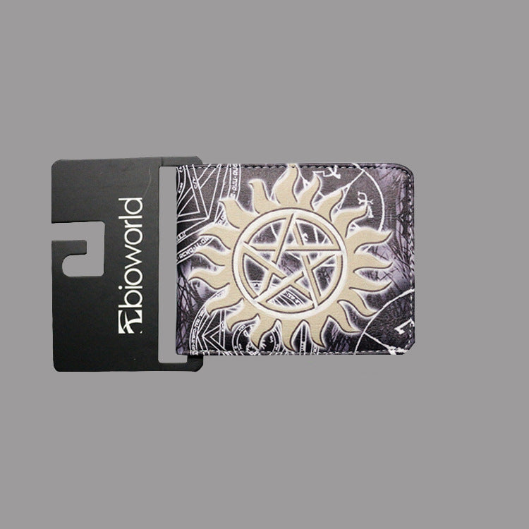 Spot Supernatural wickedness purse five star logo pattern for short money boys and girls' zero Purse