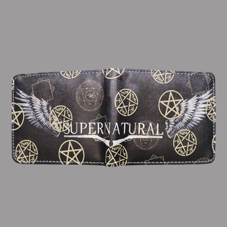 Spot Supernatural wickedness purse five star logo pattern for short money boys and girls' zero Purse