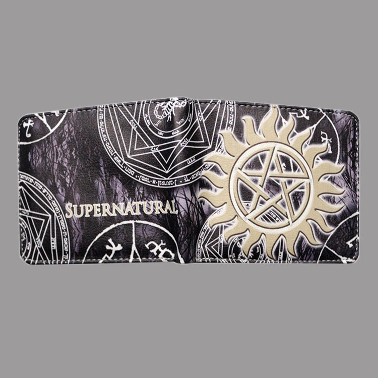 Spot Supernatural wickedness purse five star logo pattern for short money boys and girls' zero Purse