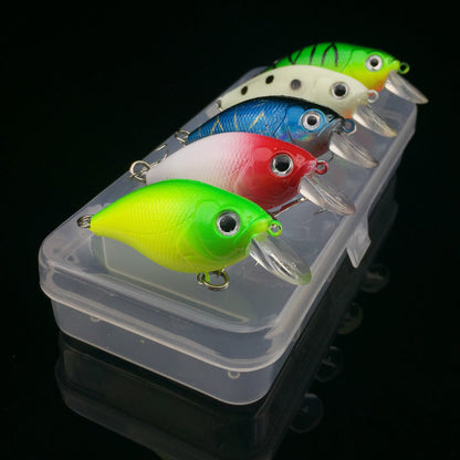 WALK FISH 5-Piece Minnow Lure Set - 5 Colors, Hard Bait