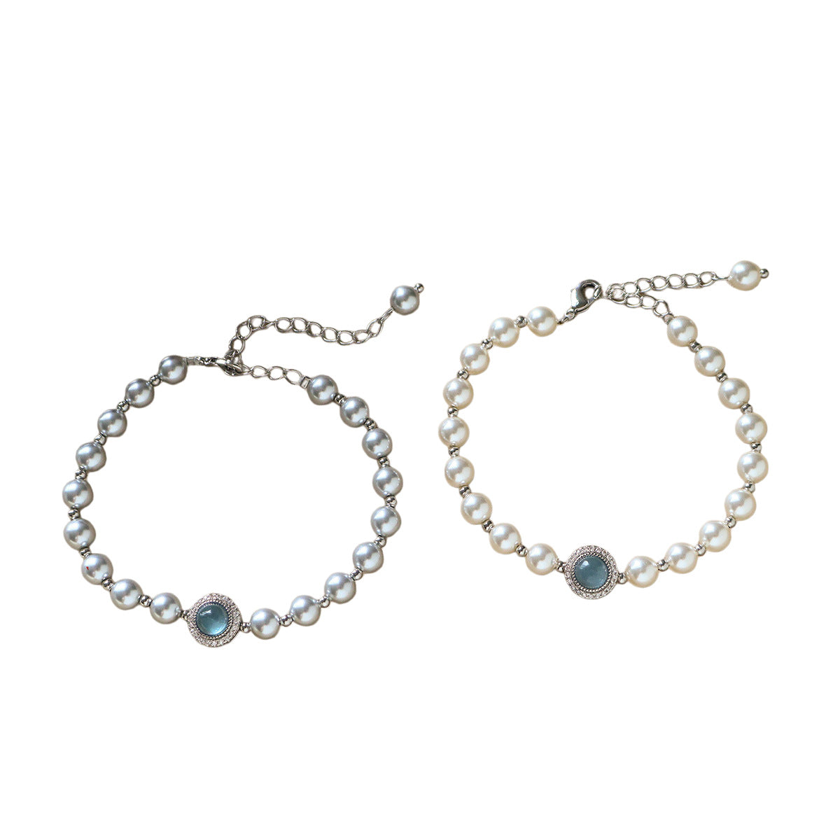 Stylish Elegant And Versatile Aquamarine And Shijia Pearl Bracelet
