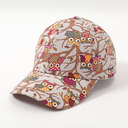 Cartoon Animal Temperament Wild Soft Peaked Cap Female Sun-proof