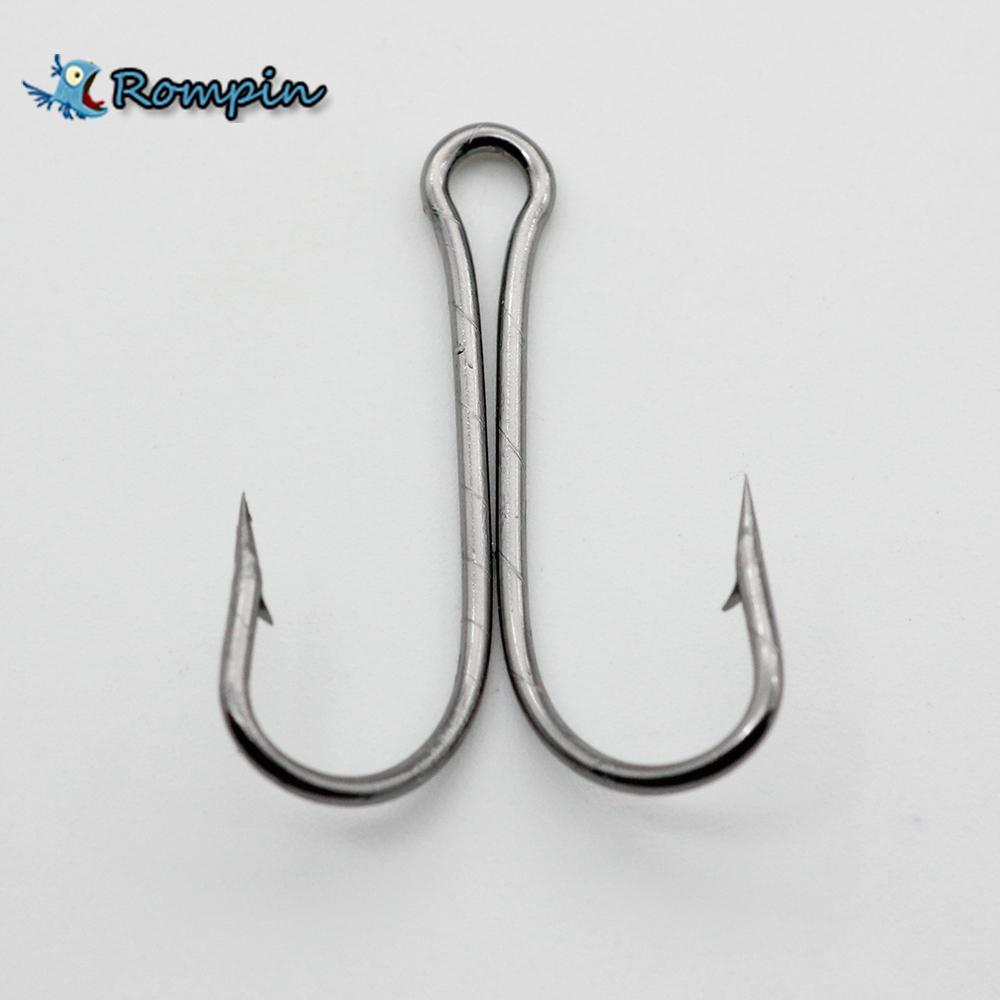 Rompin 50pcs/lot 9908 Double Fishing Hooks Small Fly Tying Double Dual Fishing Hook For Jig Size 1 2 4 6 8