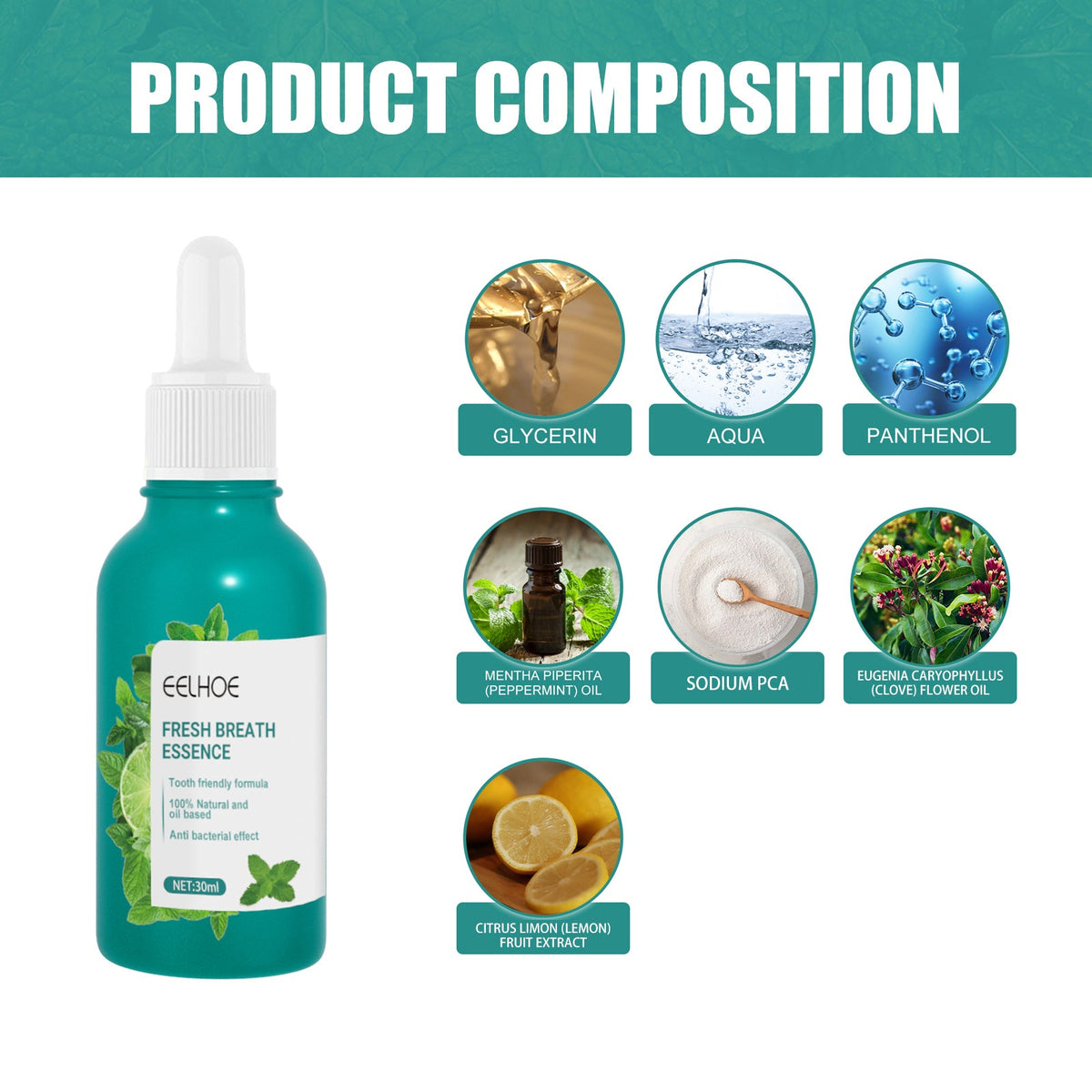 Fresh Breath Essence, Cleans Bad Breath And Leaves Fresh Breath Mint Scent  Essence
