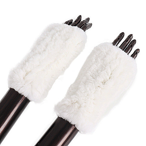 Rex Rabbit Fur Half Finger Gloves