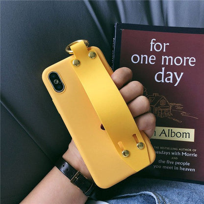 Plain Case Grip Strap For iPhone X 6s 6 8 Plus 7 Kickstand Holder Finger Ring Purple Matte Soft Silicon Capa