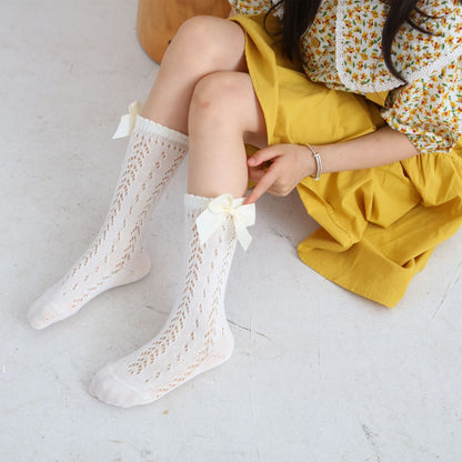 Hollow Loop Mesh Calf Socks For Children