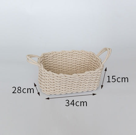 Nordic Hand Woven Cotton Rope Basket
