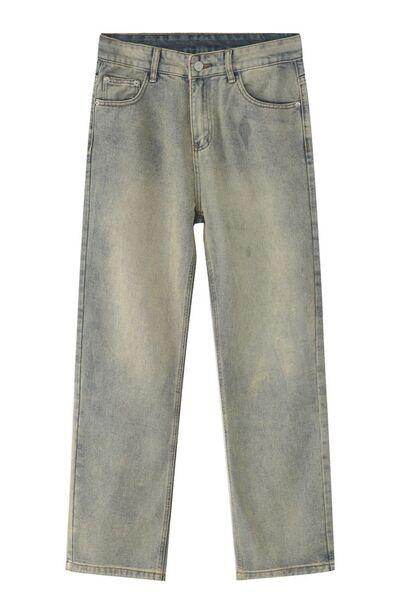 Straight Leg Jeans with Pockets for All-Day Comfort