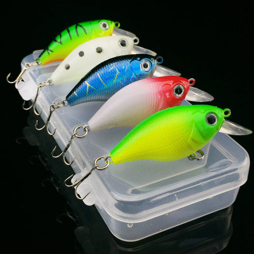 WALK FISH 5-Piece Minnow Lure Set - 5 Colors, Hard Bait