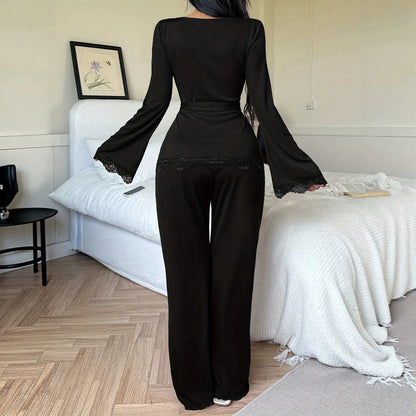 Womens Sexy Lace Top And Pants Set