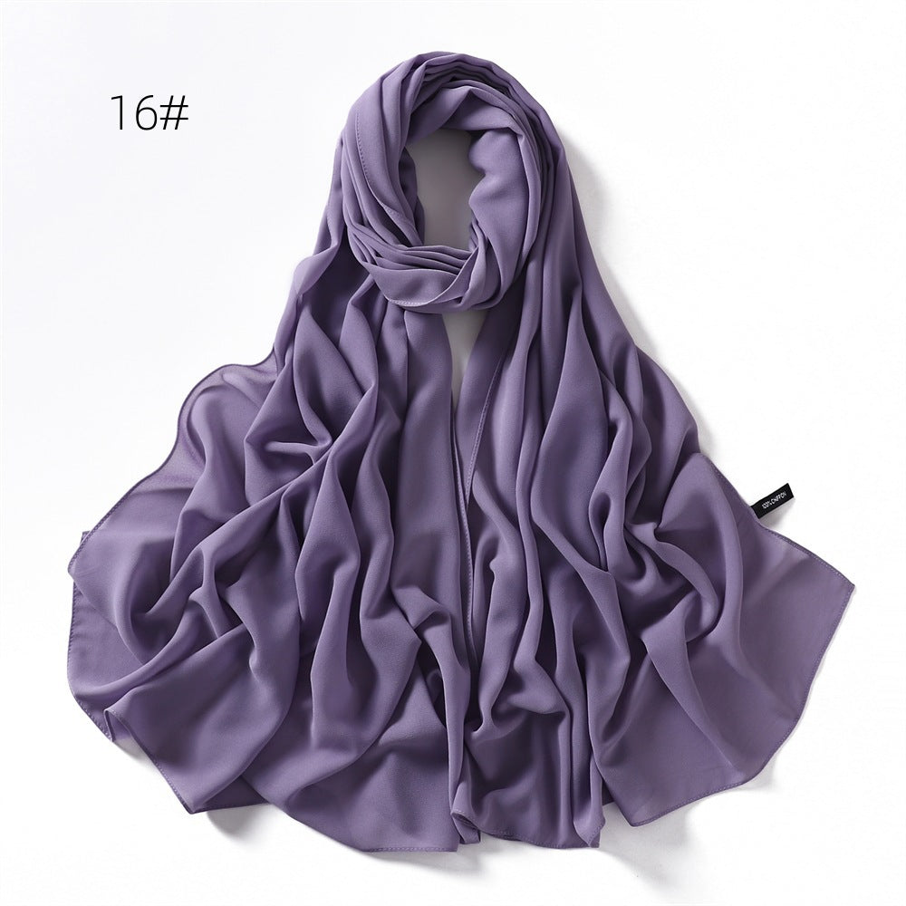 Soft Draping Solid-color Scarf For Women