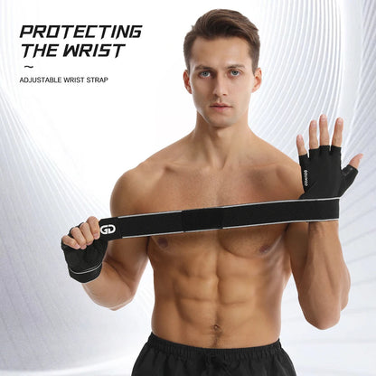 Fitness gloves with microfiber anti slip and wear-resistant design half finger gloves with straps ﻿