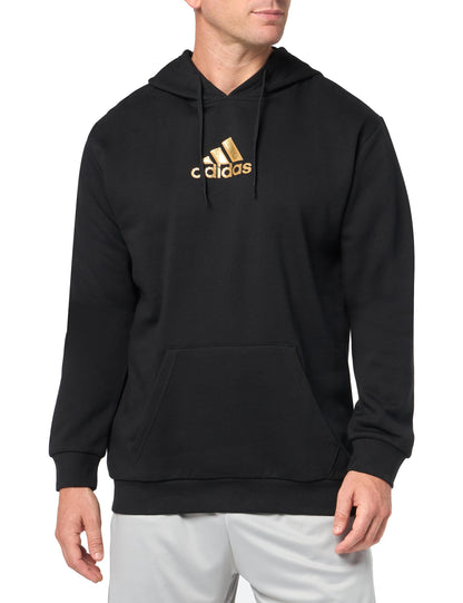 adidas Mens Metallic Graphic Hoodie Black Small