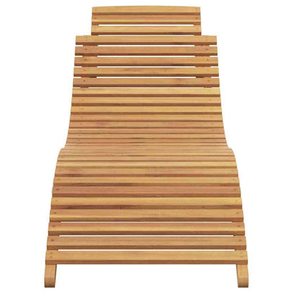 Sun Lounger Solid Teak Wood Brown