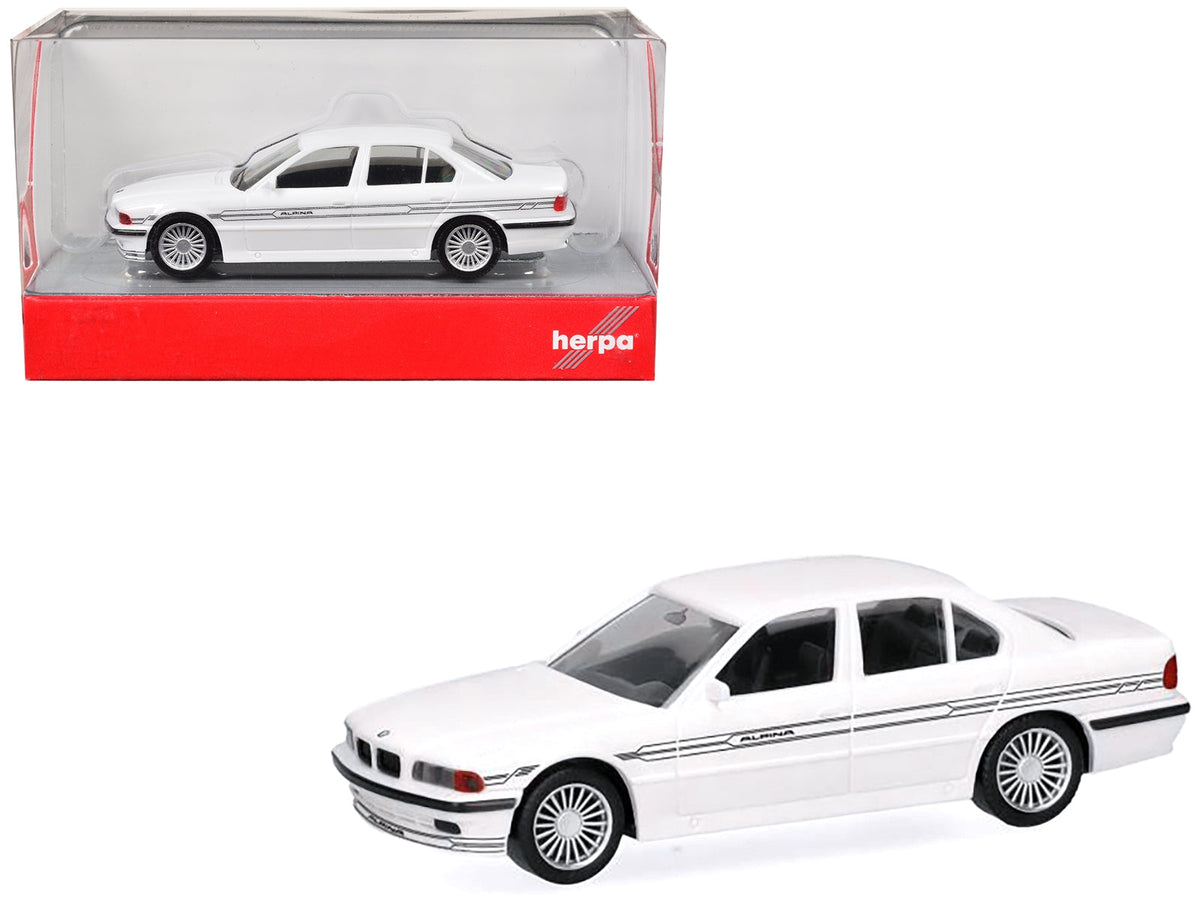 BMW Alpina B12 White 1/87 (HO) Plastic Model Car by Herpa