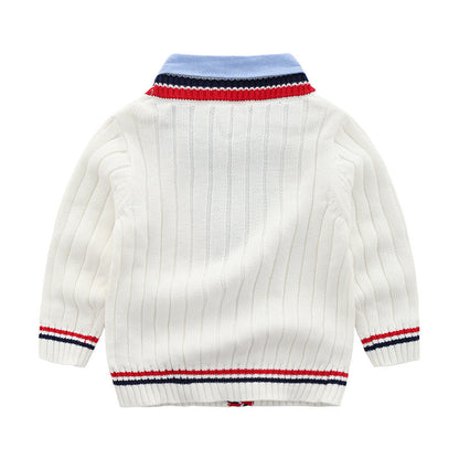 Baby fake two-piece sweater boy knitting