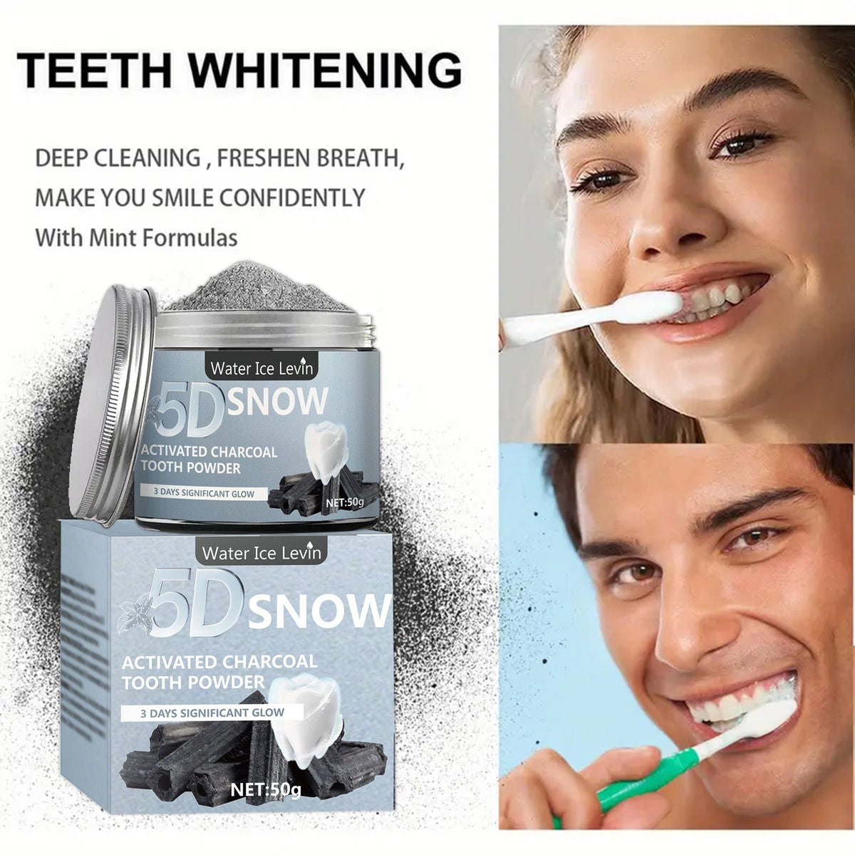 Deep-Cleaning Oral Care Activated Charcoal Tooth Powder